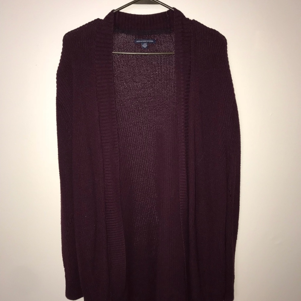American Eagle Long Maroon Cardigan